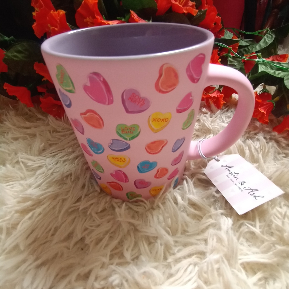 Pink Candy Heart Ceramic Mug